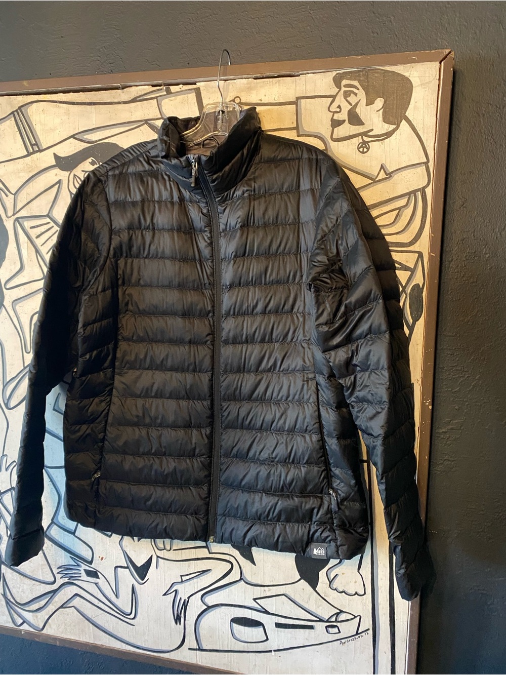 REI Black Men's Quilted Packable Puffer Jacket